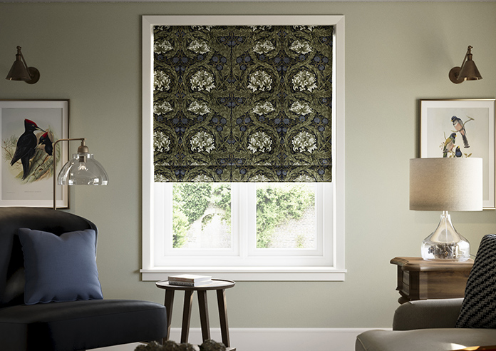 William Morris At Home African Marigold Velvet, Cornflower - Twist&Fit Roman Blind - Image 3